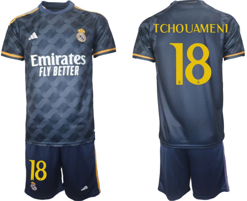 Men 2023-2024 Club Real Madrid away blue #18 Soccer Jersey